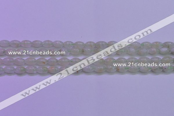 CFL1200 15.5 inches 6*10mm rice green fluorite gemstone beads