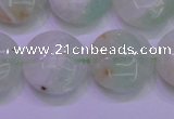 CFL1211 15.5 inches 16mm flat round green fluorite gemstone beads