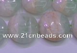 CFL1212 15.5 inches 18mm flat round green fluorite gemstone beads