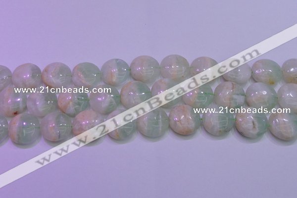 CFL1212 15.5 inches 18mm flat round green fluorite gemstone beads