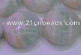 CFL1214 15.5 inches 25mm flat round green fluorite gemstone beads