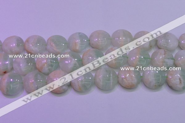 CFL1214 15.5 inches 25mm flat round green fluorite gemstone beads