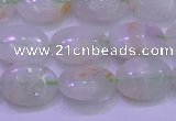 CFL1217 15.5 inches 10*14mm oval green fluorite gemstone beads