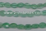 CFL122 15.5 inches 6*8mm faceted oval green fluorite beads