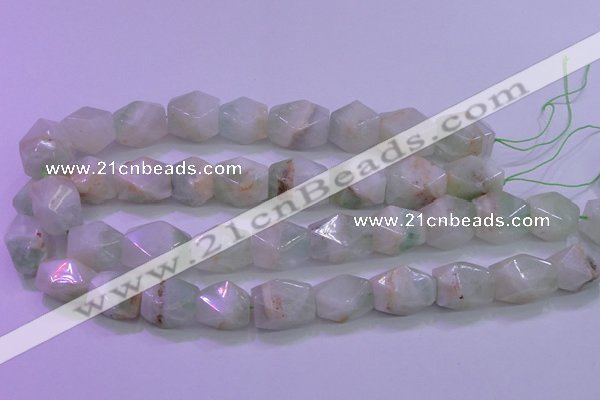 CFL1229 15.5 inches 13*18mm - 15*20mm faceted nuggets green fluorite beads