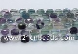 CFL1232 15.5 inches 8*10mm faceted rectangle fluorite beads