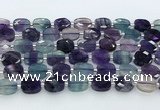 CFL1235 15.5 inches 8*10mm faceted rectangle fluorite beads