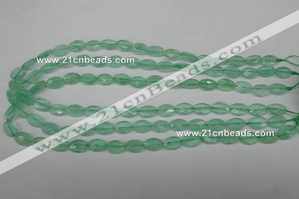 CFL124 15.5 inches 8*12mm faceted oval green fluorite beads