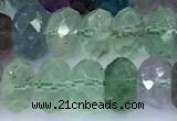 CFL1242 15 inches 6*8mm faceted rondelle fluorite beads