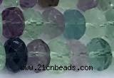 CFL1243 15 inches 6*9mm faceted rondelle fluorite beads