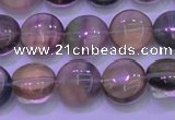 CFL1331 15.5 inches 10mm flat round purple fluorite gemstone beads