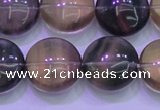 CFL1335 15.5 inches 16mm flat round purple fluorite gemstone beads