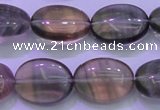 CFL1341 15.5 inches 12*16mm oval purple fluorite gemstone beads