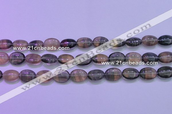 CFL1341 15.5 inches 12*16mm oval purple fluorite gemstone beads