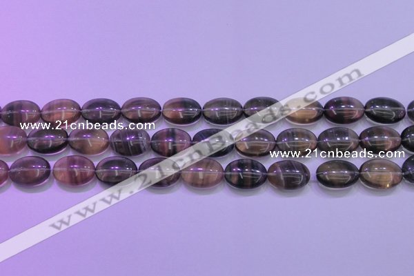 CFL1342 15.5 inches 13*18mm oval purple fluorite gemstone beads