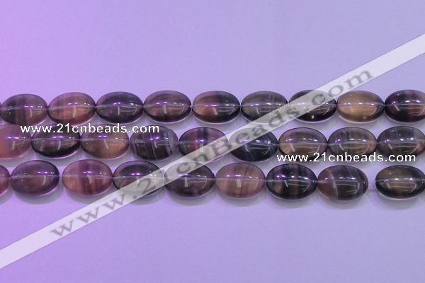 CFL1343 15.5 inches 15*20mm oval purple fluorite gemstone beads