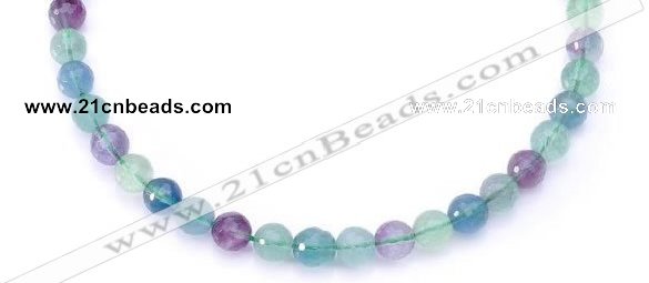 CFL14 16 inch A- grade 10mm faceted round natural fluorite beads