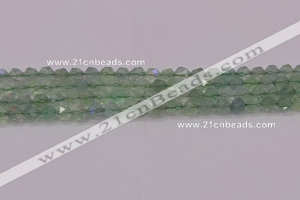 CFL1402 15.5 inches 8mm faceted nuggets green fluorite beads