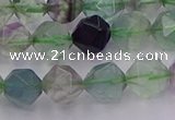 CFL1408 15.5 inches 10mm faceted nuggets fluorite gemstone beads