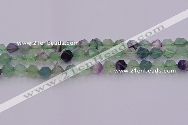 CFL1409 15.5 inches 12mm faceted nuggets fluorite gemstone beads