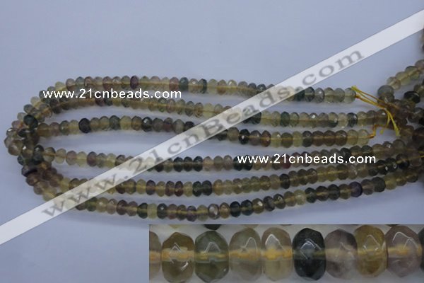 CFL141 15.5 inches 5*8mm faceted rondelle yellow fluorite beads