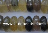 CFL144 15.5 inches 10*20mm faceted rondelle yellow fluorite beads