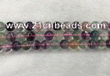 CFL1483 15.5 inches 10mm round rainbow fluorite gemstone beads