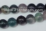 CFL152 15.5 inches 10mm round natural fluorite gemstone beads wholesale