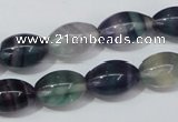 CFL158 15.5 inches 10*15mm rice natural fluorite gemstone beads