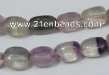 CFL162 15.5 inches 9*13mm nugget natural fluorite beads wholesale