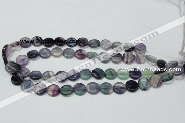 CFL164 15.5 inches 14mm coin natural fluorite beads wholesale