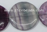 CFL170 15.5 inches 35mm flat round natural fluorite beads wholesale