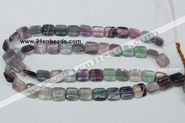 CFL174 15.5 inches 14*14mm square natural fluorite beads wholesale