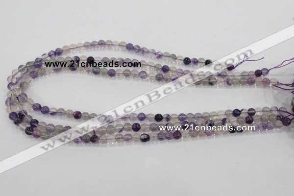 CFL201 15.5 inches 6mm round purple fluorite gemstone beads wholesale