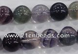 CFL205 15.5 inches 14mm round purple fluorite gemstone beads wholesale