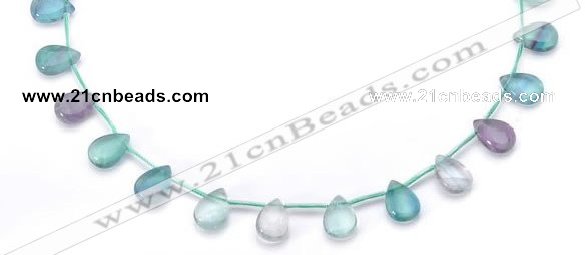 CFL24 10*14mm teardrop A- grade natural fluorite gemstone beads