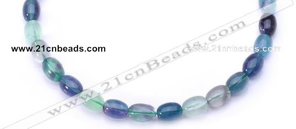 CFL25 A- grade 10*14mm egg-shaped natural fluorite gemstone bead