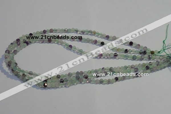 CFL250 15.5 inches 4mm faceted round natural fluorite beads