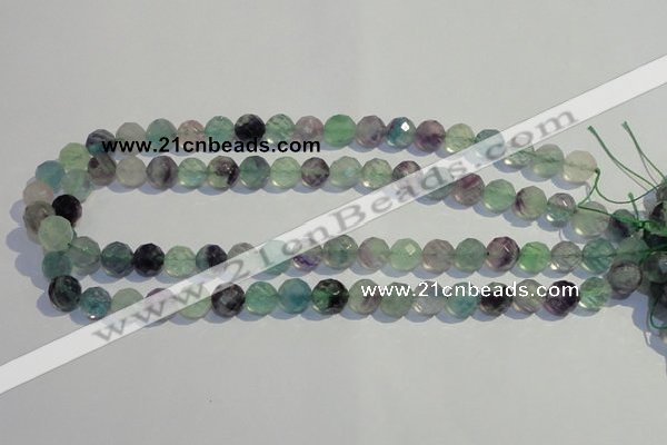 CFL253 15.5 inches 10mm faceted round natural fluorite beads