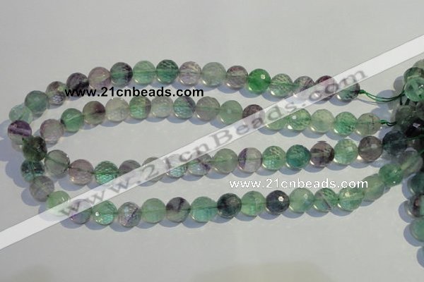 CFL254 15.5 inches 12mm faceted round natural fluorite beads