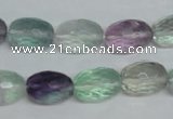 CFL307 15.5 inches 10*14mm faceted rice natural fluorite beads