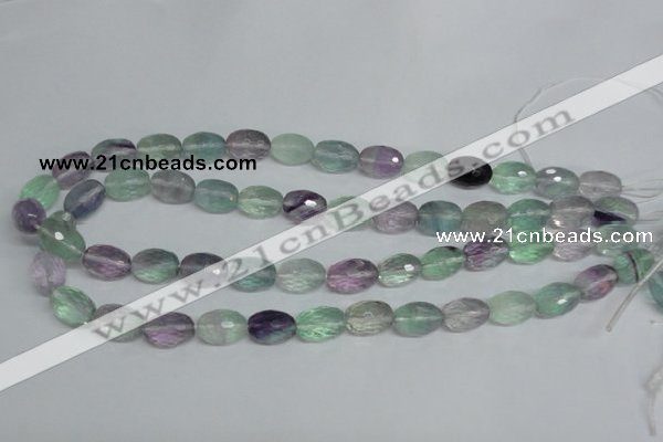 CFL307 15.5 inches 10*14mm faceted rice natural fluorite beads