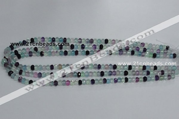 CFL312 15.5 inches 4*6mm faceted rondelle natural fluorite beads