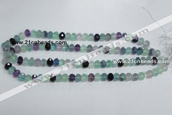 CFL313 15.5 inches 8*10mm faceted rondelle natural fluorite beads