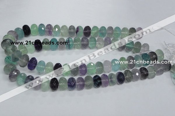 CFL315 15.5 inches 10*16mm faceted rondelle natural fluorite beads