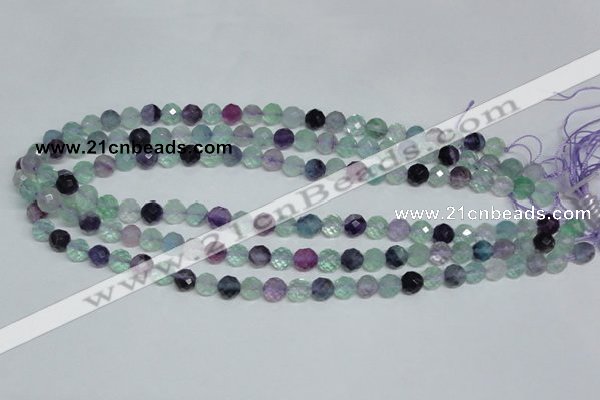 CFL324 15.5 inches 8mm faceted round natural fluorite beads