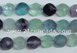 CFL325 15.5 inches 10mm faceted round natural fluorite beads