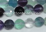 CFL326 15.5 inches 12mm faceted round natural fluorite beads