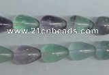 CFL327 15.5 inches 6*10mm teardrop natural fluorite beads