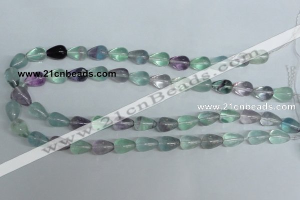 CFL327 15.5 inches 6*10mm teardrop natural fluorite beads